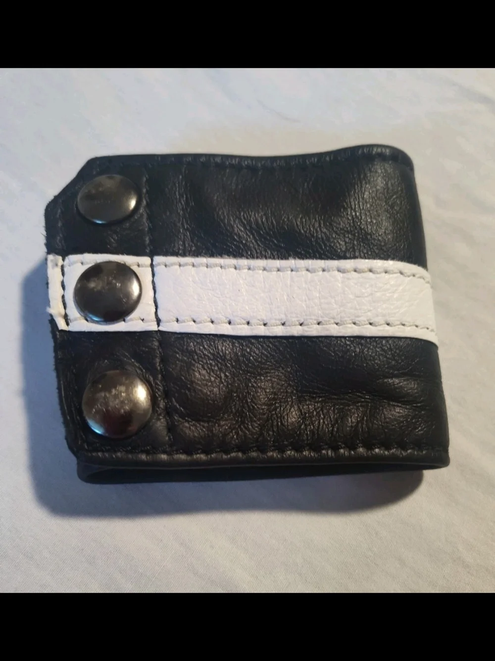 Vintage 1970's Leather Disco Armband Secret Hidden Wallet Compartment